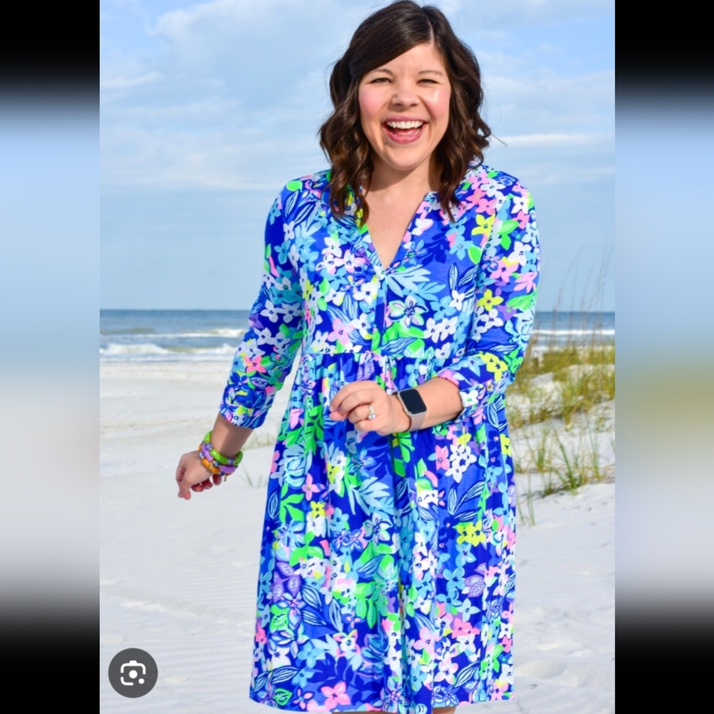 Lilly Pulitzer Vibrant Floral Long Sleeve Dress - Reposhed Item - Picture 5 of 14